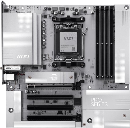 MSI PRO B850M-A WIFI PZ - AM5 MicroATX Anakart: DDR5 8200MHz(OC), Wi-Fi 7, 2xM.2, USB 10Gbps, HDMI, DP, 5G LAN