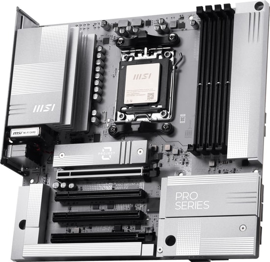 MSI PRO B850M-A WIFI PZ - AM5 MicroATX Anakart: DDR5 8200MHz(OC), Wi-Fi 7, 2xM.2, USB 10Gbps, HDMI, DP, 5G LAN