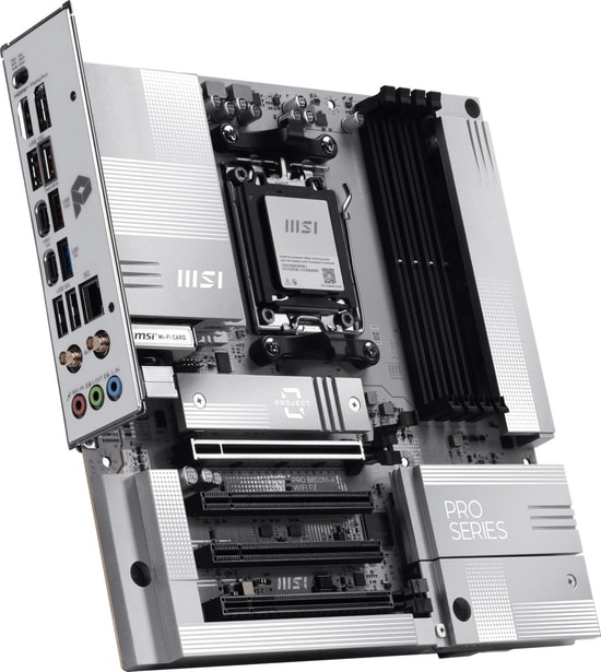 MSI PRO B850M-A WIFI PZ - AM5 MicroATX Anakart: DDR5 8200MHz(OC), Wi-Fi 7, 2xM.2, USB 10Gbps, HDMI, DP, 5G LAN