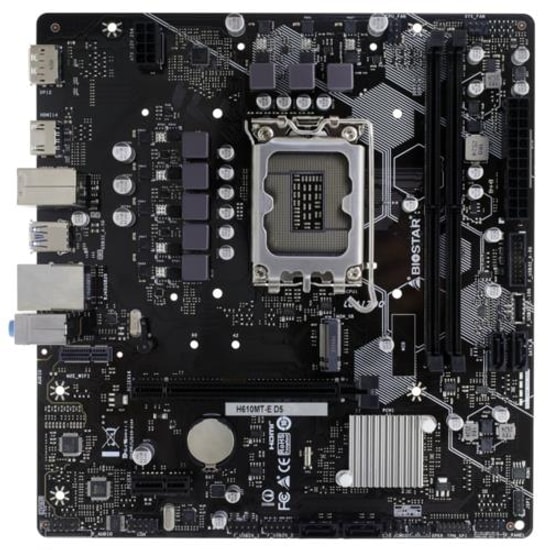Biostar H610MT-E D5 Anakart (IH61ZMDS) - Intel 1700 Soket, DDR5 5600MHz, M.2, HDMI, DP, Type-C, Micro ATX