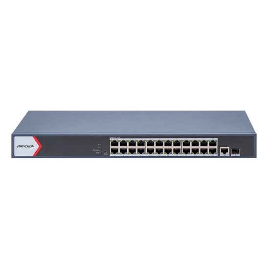 Hikvision DS-3E1526P-EI/M Switch - 24 Port Gigabit PoE, 1 SFP Uplink, Yönetilebilir, Rackmount, 225W PoE