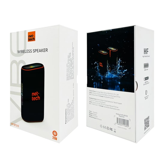 Nettech NT-BTS13 Siyah Party Box Kablosuz Bluetooth Hoparlör - Taşınabilir, Yüksek Ses, Bass Etkili, Derin Bas
