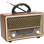 Meier M-157BT Nostalji Radyo Kablosuz Hoparlör (Kahverengi) NT-115915 Bluetooth, FM Radyo, Type-C Şarjlı
