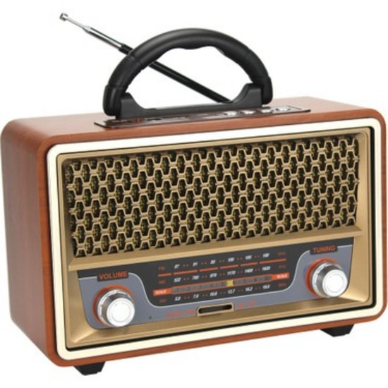 Meier M-157BT Nostalji Radyo Kablosuz Hoparlör (Kahverengi) NT-115915 Bluetooth, FM Radyo, Type-C Şarjlı