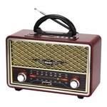 Meier M-156BT Nostaljik Kahverengi Radyo Hoparlör NT-115912 Bluetooth, FM, AUX, USB ve TF Kart Desteği