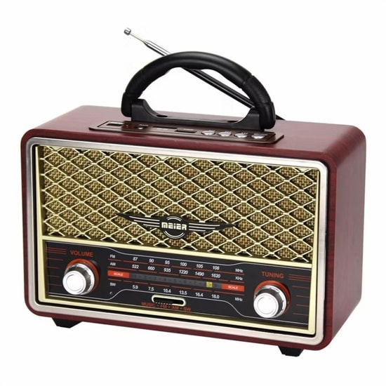 Meier M-156BT Nostaljik Kahverengi Radyo Hoparlör NT-115912 Bluetooth, FM, AUX, USB ve TF Kart Desteği