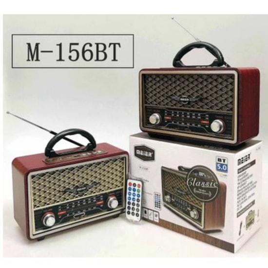 Meier M-156BT Nostaljik Kahverengi Radyo Hoparlör NT-115912 Bluetooth, FM, AUX, USB ve TF Kart Desteği