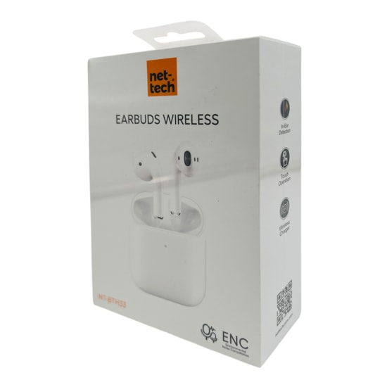 Nettech NT-BTH33 Enc AirPods 2 Beyaz Bluetooth Kulaklık (NT-113774) - Ergonomik Tasarım, Yüksek Ses Kalitesi