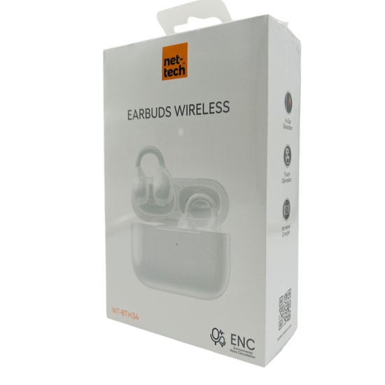 Nettech NT-BTH34 Beyaz Bluetooth Kulaklık (NT-114009) - ENC Gürültü Önleme, Kulakiçi, Mikrofonlu, Kablosuz, Ergonomik