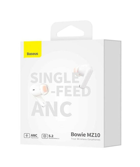 Baseus Bowie MZ10 Beyaz ANC Bluetooth 5.3 Kulaklık (NGTW340102) - True Wireless, Aktif Gürültü Önleme