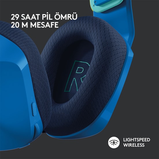 Logitech G733 Mavi Kablosuz RGB Oyuncu Kulaklığı (981-000943) - 7.1 Surround Ses, Lightspeed, 40mm Sürücü, Mikrofonlu