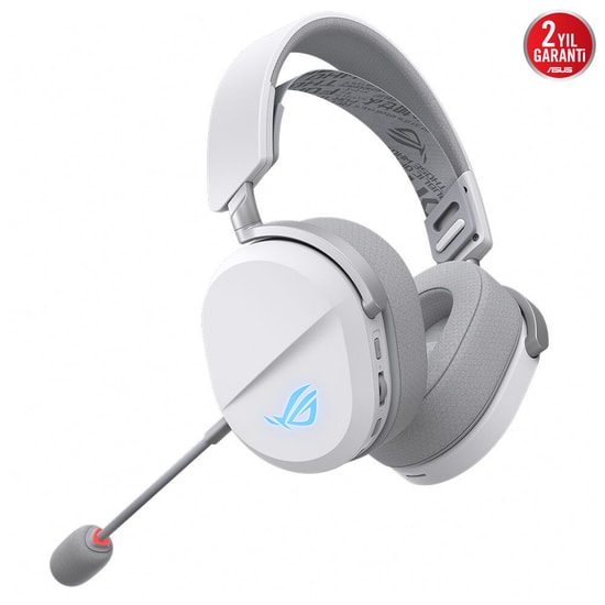 ASUS ROG Pelta Beyaz Kablosuz Oyuncu Kulaklığı (90YH0410-BHUA10) - 50mm Sürücü, 60 Saat Pil, BT, 2.4GHz, USB-C
