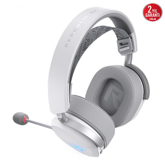 ASUS ROG Pelta Beyaz Kablosuz Oyuncu Kulaklığı (90YH0410-BHUA10) - 50mm Sürücü, 60 Saat Pil, BT, 2.4GHz, USB-C