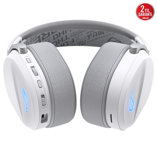 ASUS ROG Pelta Beyaz Kablosuz Oyuncu Kulaklığı (90YH0410-BHUA10) - 50mm Sürücü, 60 Saat Pil, BT, 2.4GHz, USB-C