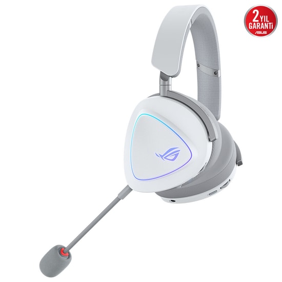 ASUS ROG Delta II Beyaz Kablosuz Oyuncu Kulaklığı (90YH03W0-BHUA10) - 50mm Titanyum Sürücü, 153 Saat Pil, BT, 2.4GHz