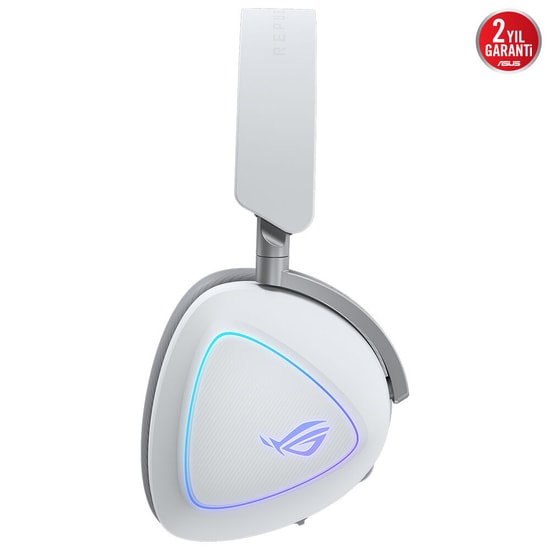 ASUS ROG Delta II Beyaz Kablosuz Oyuncu Kulaklığı (90YH03W0-BHUA10) - 50mm Titanyum Sürücü, 153 Saat Pil, BT, 2.4GHz