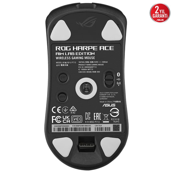 ASUS ROG Harpe Ace Aim Lab Siyah Kablosuz Oyuncu Mouse (90MP02W0-BMUA00) - 36000 DPI, 5 Tuş, Ultra Hafif, ROG AimPoint