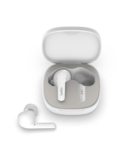 Belkin SoundForm Flow Beyaz Noise Cancelling Kulaklık (AUC006BTWH) - Gürültü Engelleyici, Yüksek Ses Kalitesi