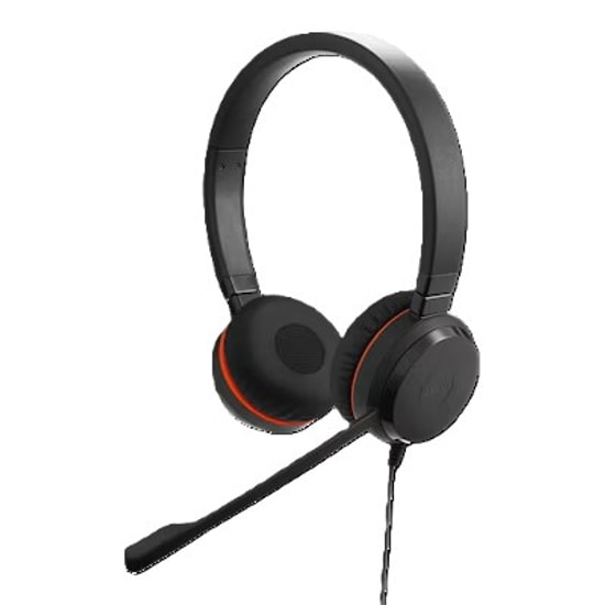 Jabra Evolve 20 Duo USB-C/A MS Kulaklık (4999-823-169) - ENC Mikrofon, 28mm Sürücü, Ayarlanabilir Kafa Bandı, 1.2m Kablo