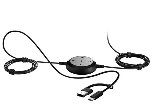 Jabra Evolve 20 Duo USB-C/A MS Kulaklık (4999-823-169) - ENC Mikrofon, 28mm Sürücü, Ayarlanabilir Kafa Bandı, 1.2m Kablo