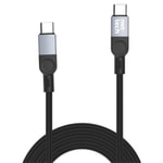 Nettech NT-DC54 100W Manyetik İp Örgülü 100cm Type-C Şarj ve Data Kablosu (Siyah) - Hızlı Şarj ve Veri Aktarımı