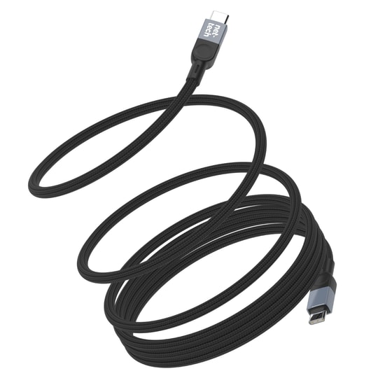 Nettech NT-DC54 100W Manyetik İp Örgülü 100cm Type-C Şarj ve Data Kablosu (Siyah) - Hızlı Şarj ve Veri Aktarımı