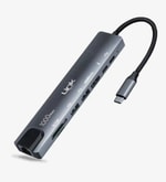 Linktech A205 Premium 8in1 Çoklu Port Hub: RJ45, HDMI, 100W PD Type-C ve Kart Okuyucu (LPA-A205)