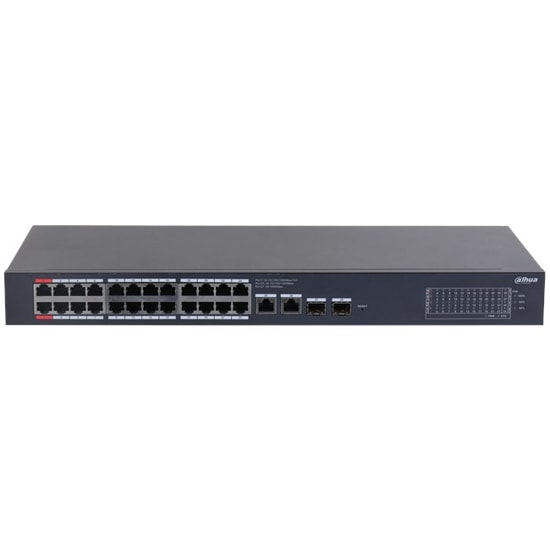 Dahua CS4228-24GT-375 Yönetilebilir Switch - 24 Port Gigabit PoE (375W), 2 Uplink, 2 SFP Metal Kasa Ağ Anahtarı