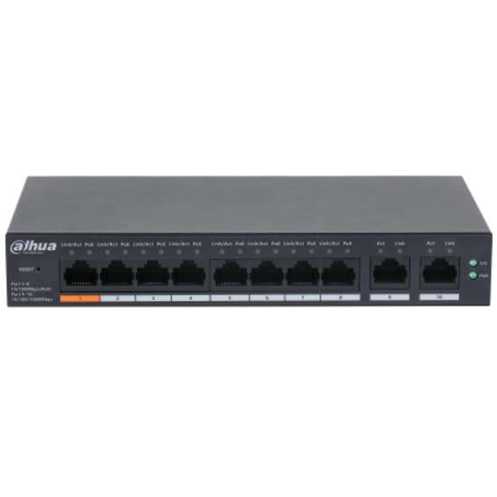 Dahua CS4010-8ET2GT-60 Cloud PoE Switch - 8 Port PoE, 2 Uplink, 60W, VLAN ve Loop Korumalı Yönetilebilir Ağ Anahtarı
