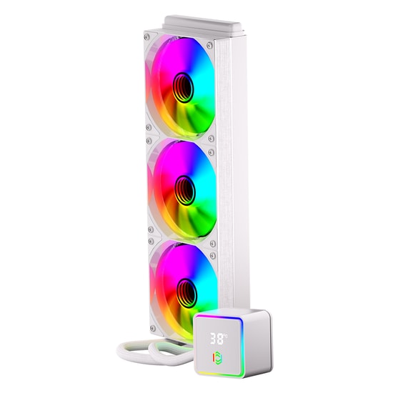 Frisby FCL-360W ARGB Sıvı İşlemci Soğutucu - Beyaz, 3x120mm Fan, Intel/AMD Uyumlu, 300W TDP, Radyatör, Yüksek Performans