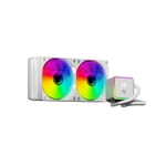 Frisby FCL-240W ARGB Sıvı İşlemci Soğutucu - Beyaz, 2x120mm ARGB Fan, Intel/AMD, Radyatör, 275W TDP, Yüksek Performans