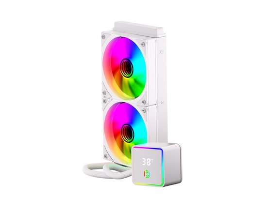 Frisby FCL-240W ARGB Sıvı İşlemci Soğutucu - Beyaz, 2x120mm ARGB Fan, Intel/AMD, Radyatör, 275W TDP, Yüksek Performans