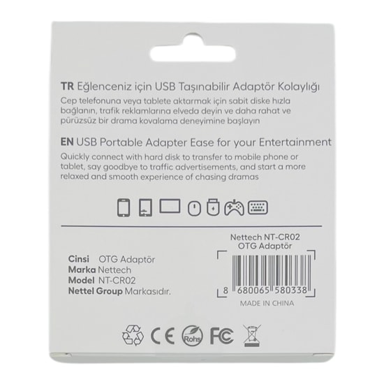 Nettech NT-CR02 Gri SD Kart Okuyucu (NT-113843) - Type-C ve Lightning USB, Hızlı Veri Aktarımı, Çoklu Uyumlu