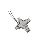Nettech NT-113844 Gri USB Taşınabilir Adaptör - Lightning, Type-C, Micro USB Uyumlu, Yüksek Hızlı Veri Aktarımı