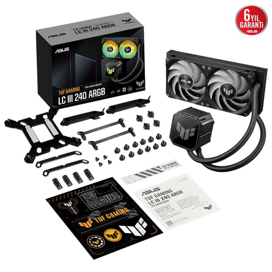 ASUS TUF Gaming LC III 240 ARGB Sıvı Soğutucu (90RC01J1-B0EAY0) - 2x120mm Fan, Aura Sync, 6 Yıl Garanti