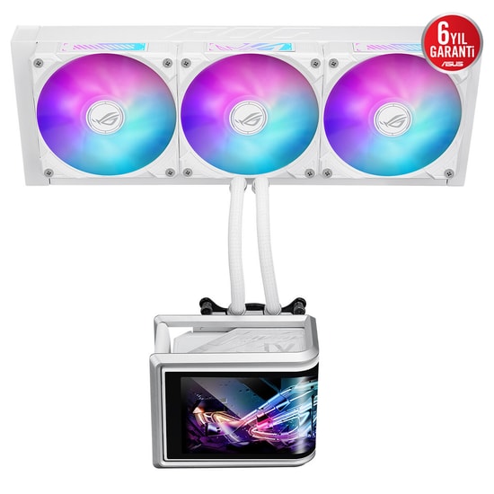 Asus ROG RYUO IV SLC 360 ARGB WHT Beyaz Sıvı İşlemci Soğutucu - 360mm, 3x120mm Fan, LGA 1851/1700, AM5/AM4 Uyumlu