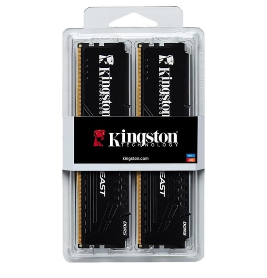 Kingston Fury Beast 32GB (2x16GB) 6000MHz DDR5 CL30 EXPO RAM (KF560C30BBEK2/32) - Siyah, Yüksek Performans