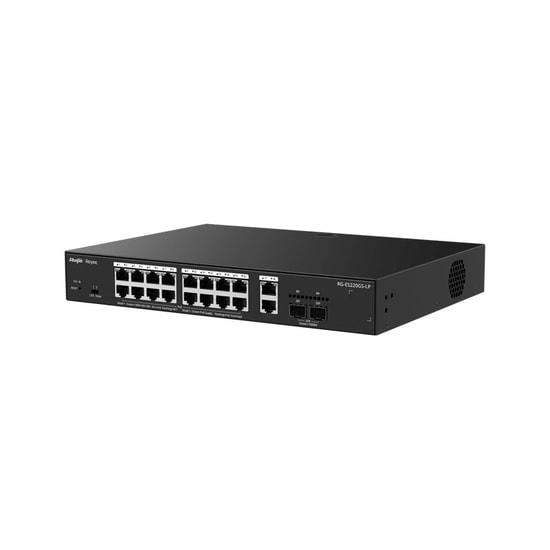 Ruijie Reyee RG-ES220GS-LP Cloud Yönetilebilir Switch - 16 Port Gigabit PoE (130W), 2xGB RJ45/SFP Uplink, Rackmount