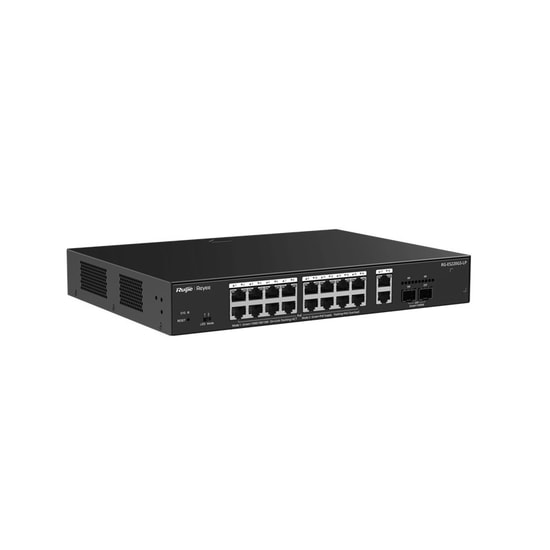 Ruijie Reyee RG-ES220GS-LP Cloud Yönetilebilir Switch - 16 Port Gigabit PoE (130W), 2xGB RJ45/SFP Uplink, Rackmount