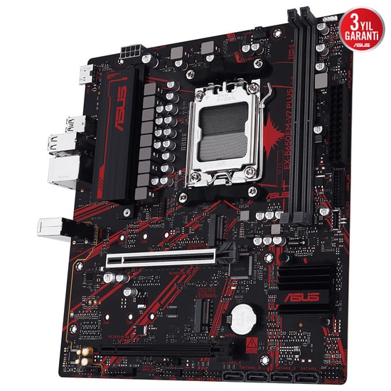 ASUS EX-B650EM-V7 PLUS: AMD B650, AM5, DDR5 8400MHz (OC), 2xM.2, 2.5G LAN, HDMI, mATX Anakart (90MB1LXM-M0EAY0)