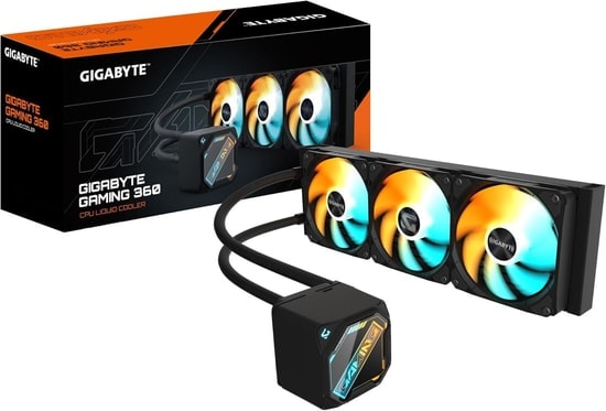 Gigabyte GME 360 ARGB Sıvı İşlemci Soğutucu - 360mm, 3x120mm ARGB Fan, Intel/AMD Uyumlu, Siyah, 4500 RPM