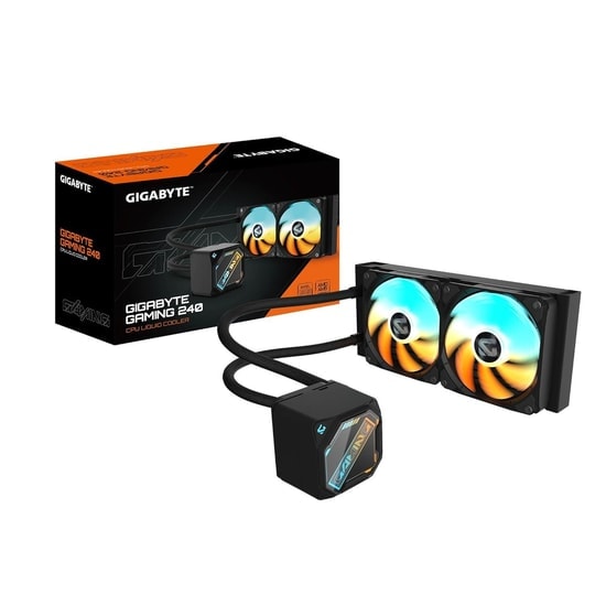 Gigabyte GME 240 Siyah Sıvı İşlemci Soğutucu - 240mm, 2x120mm ARGB Fan, Intel/AMD Uyumlu, 4500 RPM, 61 CFM