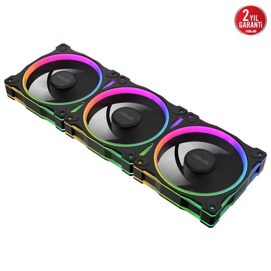 ASUS Prime MR120 3PARCA ARGB Siyah Kasa Fanı (3'lü Set) - 120mm, PWM, Aura Sync, 1600RPM, 58CFM, 90DA00I0-B09020