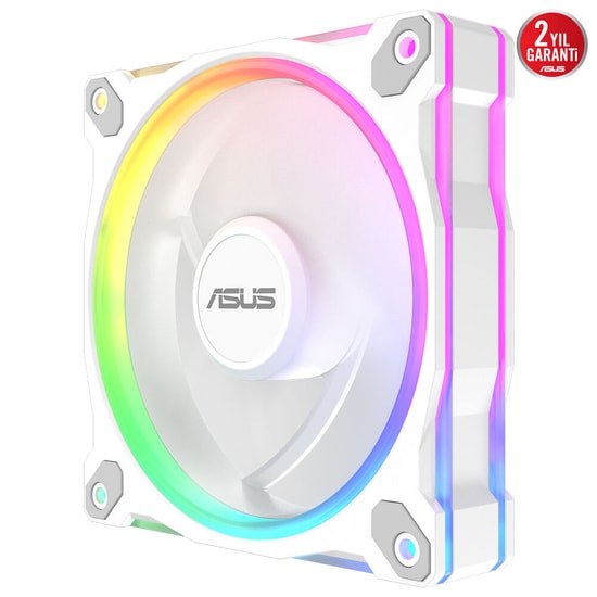 ASUS Prime MR120 ARGB Beyaz Kasa Fanı (90DA00I3-B09000) - 120mm, PWM Kontrolü, Aura Sync, 1600RPM, Sessiz Soğutma
