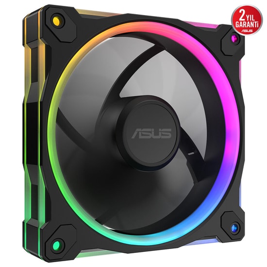 ASUS Prime MR120 ARGB Reverse 120mm Siyah Kasa Fanı (Tekli) - PWM, 1600 RPM, Çift Taraflı Aura Sync, Ters Fan, 47 CFM