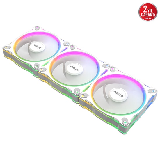 ASUS Prime MR120 ARGB Reverse Beyaz Kasa Fanı (3'lü Paket) - 3x120mm, Ters Kanat, 90DA00L3-B09020