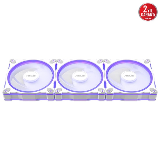 ASUS Prime MR120 ARGB Reverse Beyaz Kasa Fanı (3'lü Paket) - 3x120mm, Ters Kanat, 90DA00L3-B09020