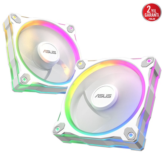ASUS Prime MR120 ARGB Reverse Beyaz Kasa Fanı (3'lü Paket) - 3x120mm, Ters Kanat, 90DA00L3-B09020