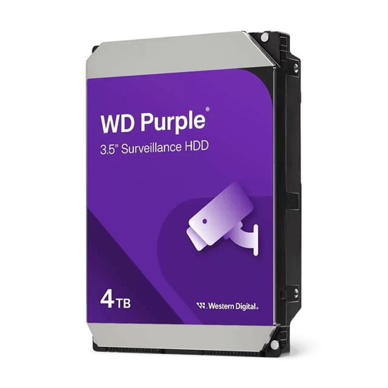 Western Digital Purple 4TB Güvenlik HDD (WD44PURZ) - 3.5" SATA 3.0, 5400RPM, 128MB Cache, 175MB/s Veri Hızı, 7/24 Kayıt