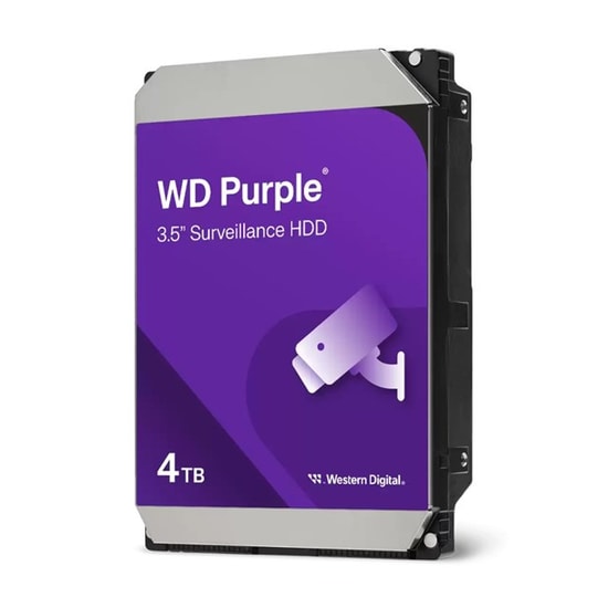 Western Digital Purple 4TB Güvenlik HDD (WD44PURZ) - 3.5" SATA 3.0, 5400RPM, 128MB Cache, 175MB/s Veri Hızı, 7/24 Kayıt